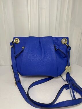 Vince Camuto Cobalt Blue Leather Crossbody with Tassel
